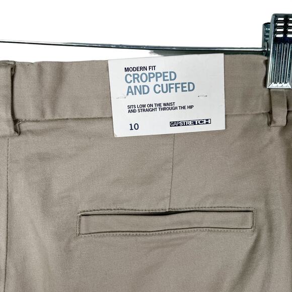 Gap Capris Khaki 10 Modern Fit Cropped Cuffed Stretch New - Picture 11 of 11